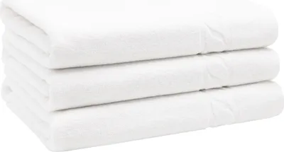 Produktbild von 3er Set Duschtücher mit Zopfmuster, 100% Baumwolle, 70x140 cm, weiß