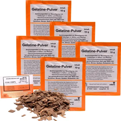 Produktbild von 5 x VINA Gelatinepulver 10g - Vierka Weinklärmittel, Schönungsmittel, Gelatine Pulver