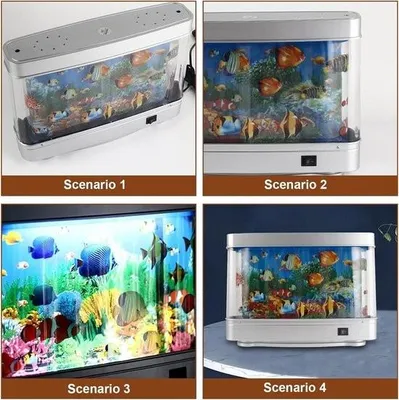 Image de Lampe d'ambiance Veilleuse - Aquarium LED Des vues fascinantes de poissons pourReproductioner votre bureau ou votre maison