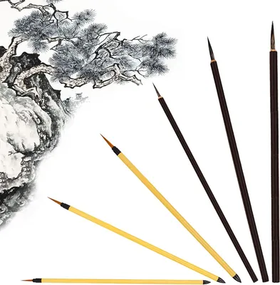Produktbild von Chinesische Kalligrafiepinsel klein 6 Stück