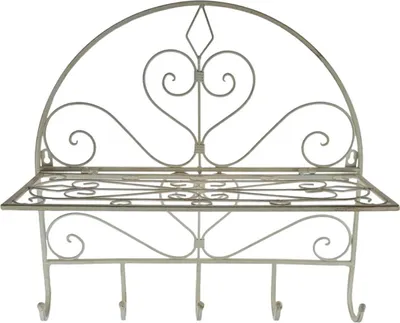 Produktbild von Garderobenhaken Kleiderhaken Wandhaken Eisen Altweiß L 45x45x17 cm