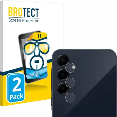 A product packaging for screen protectors, with a graphic of a cartoon character and a smartphone camera module.