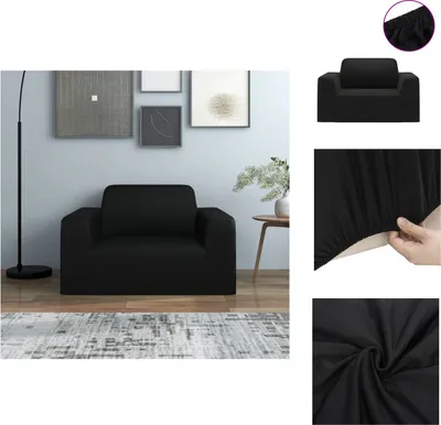 Produktbild von vidaXL Stretch-Sofahusse Schwarz Polyester-Jersey - Hussen