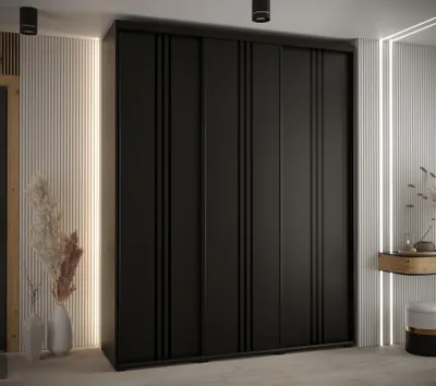 Obrázek produktu pro Šatní skříň ASIRI 6 - 190/60 cm, černá / černá