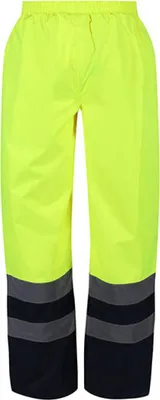 Produktbild von Regatta TRW505 | Herren Hi-Vis Pro Over Trousers nach EN 343 Klasse 3:3 - Farbe: Yellow/Navy - Größe: 3XL