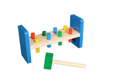 Produktbild von Holzspielzeug Klopfbank mit Hammer BxHxT 27x9x4cm NEU