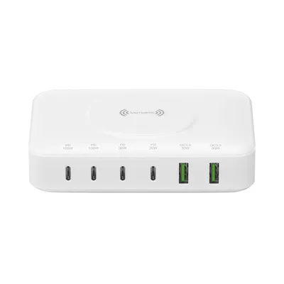 Immagine prodotto di 4Smarts Stazione di ricarica 7W1 100W con ricarica wireless Bianco/Bianco 540570