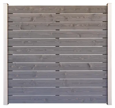 Produktbild von Ligna Gard Holz Zaun Amrum Steckzaun ca. 180x180cm Fichte hellgrau lasiert Ohne Pfosten