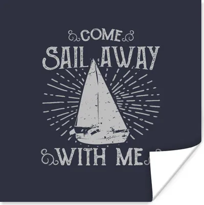 Produktbild von MuchoWow® Poster Jahrgang - Segeln - Boot 50x50 cm - Wohnzimmerdekoration