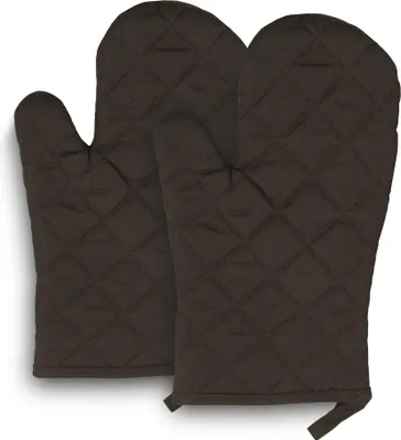 Produktbild von 2er Set Ofenhandschuhe aus Baumwolle, 18x28 cm, braun