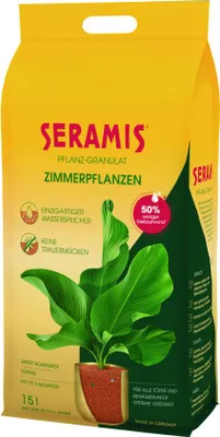 A bag of Seramis plant granules for houseplants.