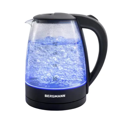 Produktbild von Glas Wasserkocher 1,8 L 2200 W LED 360° | BERGMANN