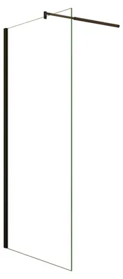 Produktbild von Duschspa Walk-In Dusche 110x200cm Schwarz matt Duschwand 8mm NANO ESG-Glas mit 70-120cm verstellbarem Stabilisator F123B Duschabtrennung