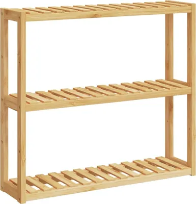 Immagine prodotto di Mensola da Bagno 3 Ripiani Montaggio a Parete 60x15x54cm Bambù