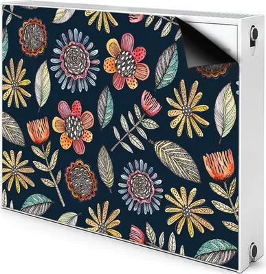 Produktbild von Magnet Radiator Magnet Mat Heizkörper Heizung Verkleidung Abdeckung 110x60 cm  - Farbenfrohe Blumen