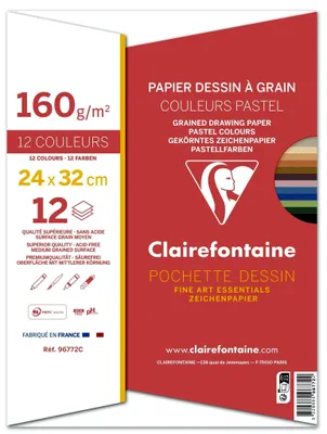 Produktbild von Clairefontaine 3329680967722, Kunstpapier, 160 g/m², 12 Blätter