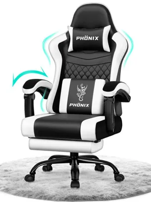 Image de Aiibot Gaming Chair Chaise de bureau Ergonomique Chaise de bureau 150 kg Chaise pivotante avec soutien lombaire, Gaming Fauteuil 90°-165° et fonction bascule