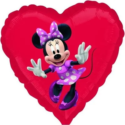 Obrázek produktu pro Disney Minnie Mouse ve tvaru srdce - Fóliový balónek - 39 cm