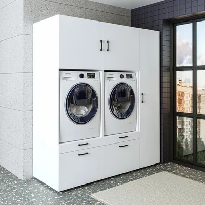 Produktbild von Roomart SERIE 2 Waschmaschinen-Überbauschrank 179 cm breit, Weiß
