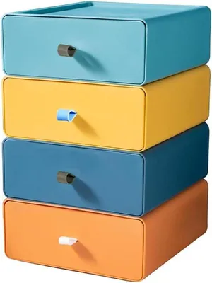 Obrázok produktu pre Prémiové stohovateľné boxy – sada organizérov v 4 farbách, veľké s veľkým objemom