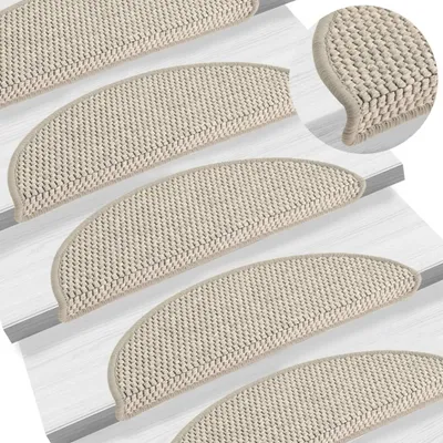 Obrázek produktu pro Samolepicí nášlapy na schody sisal 15 ks 56x17x3 cm stříbrné