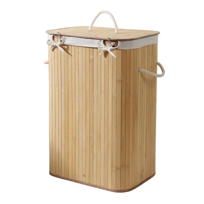 Immagine prodotto di Calicosy - Cesto portabiancheria rettangolare in bambù 70L - H60 cm
