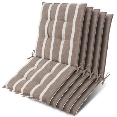 Produktbild von Beautissu 5er Set Sun-NL Niederlehner Auflage 105x50x8cm Beige-Weiß-Gestreift