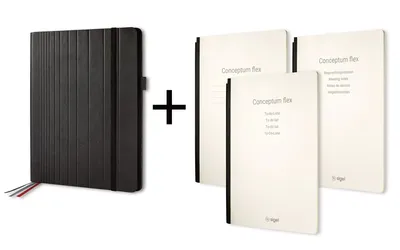 Produktbild von SIGEL Konferenzmappe Business Organiser Conceptum Flex kariert Kunstleder DIN A4 schwarz