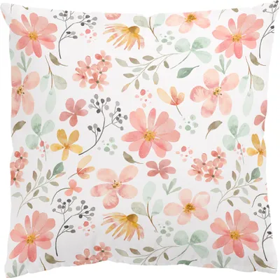Produktbild von Dekokissen Blumen drinnen / Indoor Zierkissen Canvas waschbar Blumenmuster pastell Aquarell Illustration Sofakissen ohne Füllung