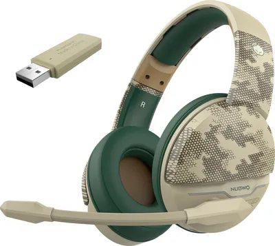 Produktbild von NUBWO Gaming-Headset, kabelloses Headset, Stereo, BT5.3 + kabelloses 2,4 G + 3,5 mm Kabel, 50 mm dynamisches Spulenband, Mikrofon, grau