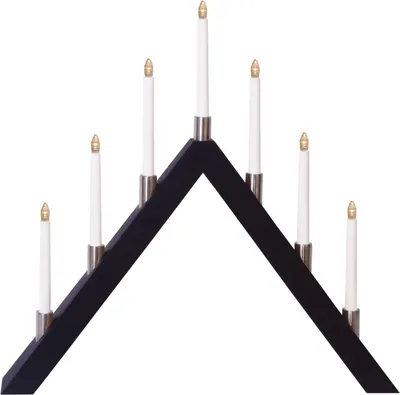 Produktbild von Best Season LED-Fensterleuchter "Tall-A" 7flammig Material: Holz/Metall, Farbe: schwarz,ca.63 x 66cm, 266-60