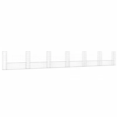 Produktbild von vidaXL Gabionenkorb U-Form mit 7 Säulen Eisen 740x20x100 cm