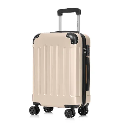 Produktbild von yonsly Premium Reisekoffer TSA-Schloss,YKK-Reißverschluss Hartschalen-Koffer Trolley Kabinenkoffer Rollkoffer Suitcase Handgepäck (Elfenbeinweiß, M)