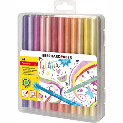 Produktbild von Eberhard Faber Filzstifte Glitzer 24er Kunststoffbox