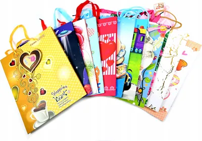 Zdjęcie produktu dla Zestaw Torebek Prezentowych Torba Urodzinowa 26X34Cm 12Szt