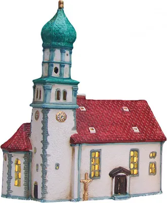 Produktbild von Wurm - Lichthaus Kirche in Wasserburg/Bodensee, aus Porzellan, (B/H/T) 19x24x12 cm