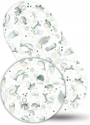 Produktbild von Spannbettlaken für Kinderwagen Spannbetttuch Matratzenschoner für Babys Matratzenauflage für Kinderwagen 38x80 Maritimer Kindergarten