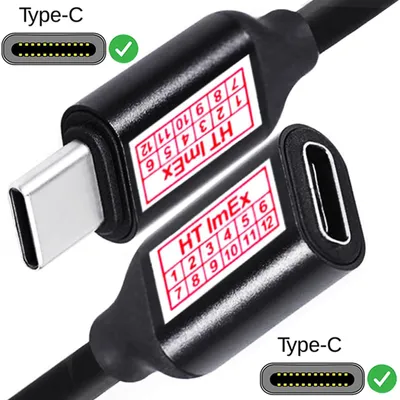 Produktbild von USB C Verlängerungskabel 1m Typ C Stecker zu Buchse Datenkabel Lade/Sync 4K 60Hz