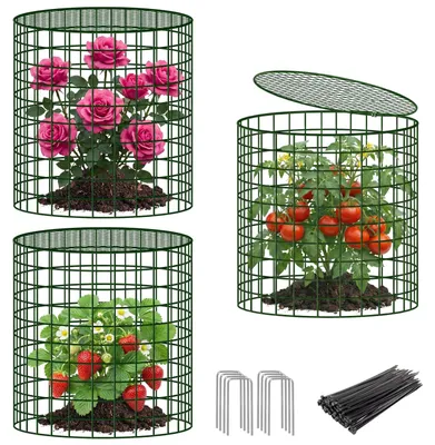 Productafbeelding van Plantenbeschermers 30x30 cm, 3 stuks, metaal, voor tuin