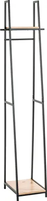 Produktbild von HAKU Standgarderobe Kleiderstangen Eiche hell, schwarz - MDF, Metall, B/H/T: 38x166x40 cm