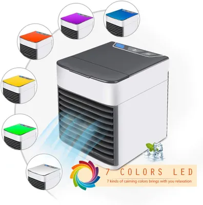 Imagen del producto de Mini ventilador portátil con refrigeración USB, ideal para oficinas y residencias estudiantiles, color blanco