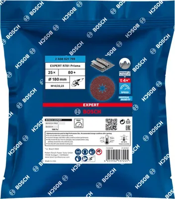 Immagine prodotto di EXPERT R781 Disco in fibra Vetroceramica Prisma, 180 mm, 22,23 mm, G 80 2608621799