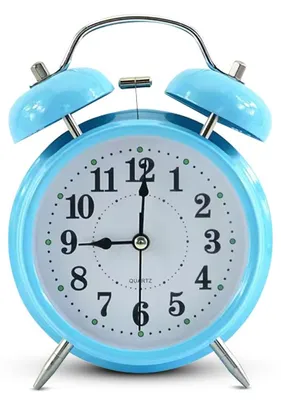 Image de IvoQ Réveil Rétro Bleu - Double Cloche en Métal - Alarme Forte - Nuit Silencieuse