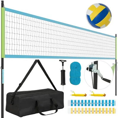 Obrázek produktu pro Venkovní volejbalová síť, nastavitelná výška, zelená, 9,5 x 1 m
