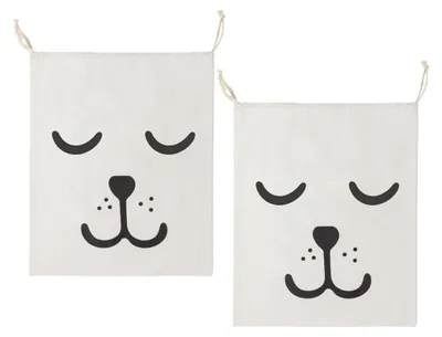 2er-Pack Canvas-Taschen mit Kordelzug 50x60 cm