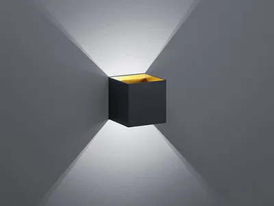 Immagine prodotto di Applique LED a forma di cubo in nero opaco 10 x 10 x 10 cm Faretto da parete a forma di cubo