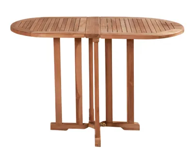 Produktbild von Klapptisch Ela Teak Beistelltisch Balkontisch oval Gartenmöbel 60/120x60x75cm
