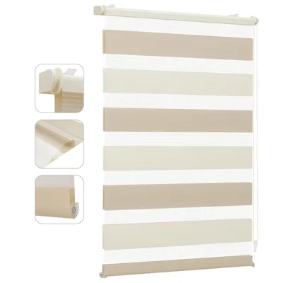 Produktbild von Sekey Doppelrollo 40x130cm Klemmfix ohne Bohren DuoRollo Verdunkelungsrollo blickdicht Sichtschutz Rollos für Fenster und Tür Hellbraun+Graubraun