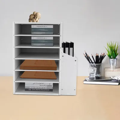 Image de Classeur de documents, porte-documents, organisateur de bureau, classeur, blanc, classeur de bureau