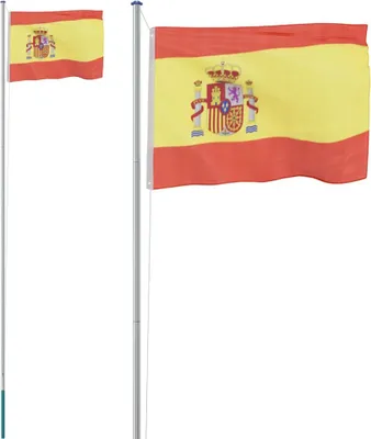 Produktbild von vidaXL Flagge Spaniens mit Mast 6,08 m Aluminium